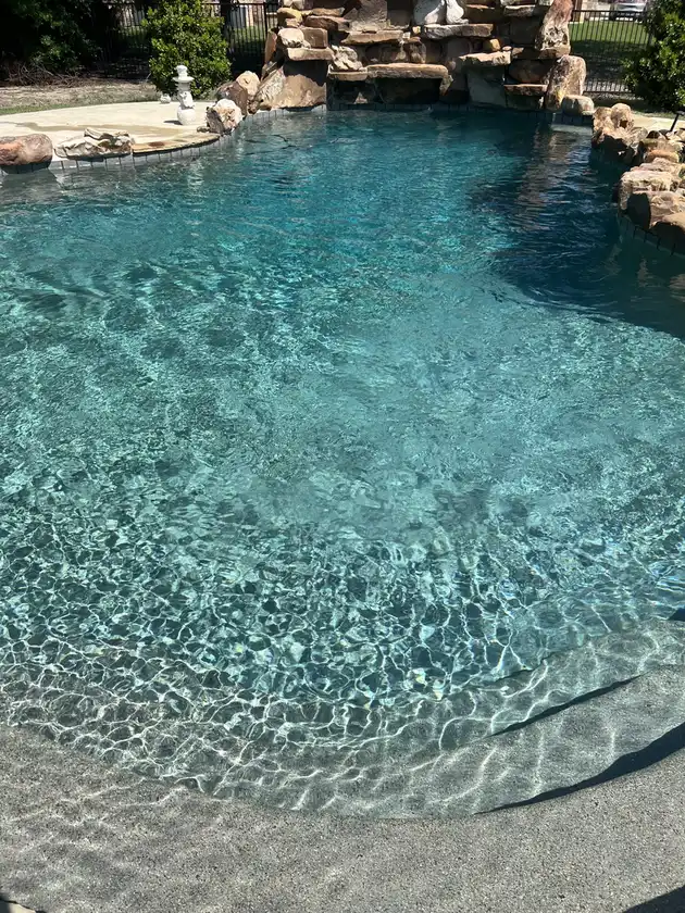 Sparkling clear pool water