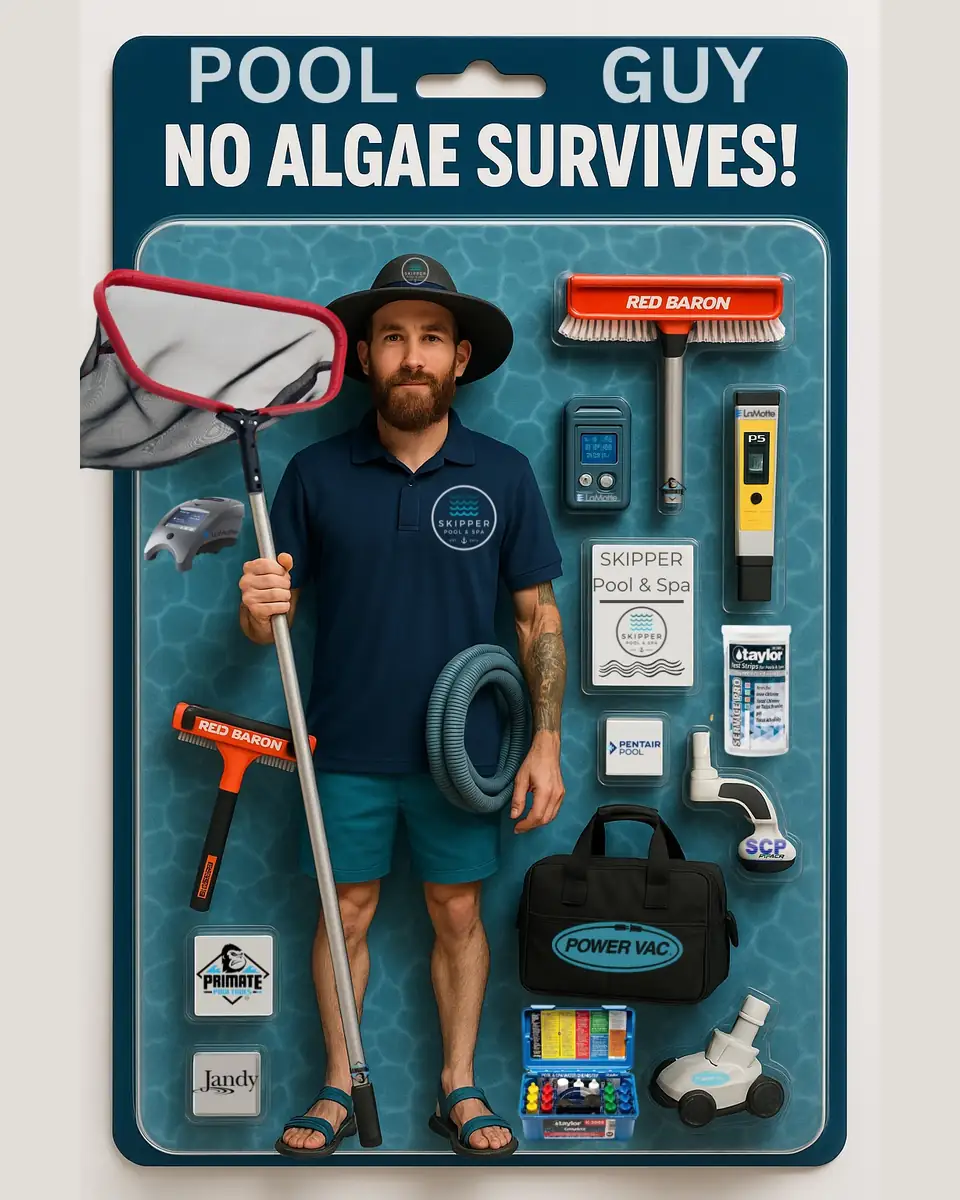 Pool Guy action figure of Jake in packaging: No algae survives